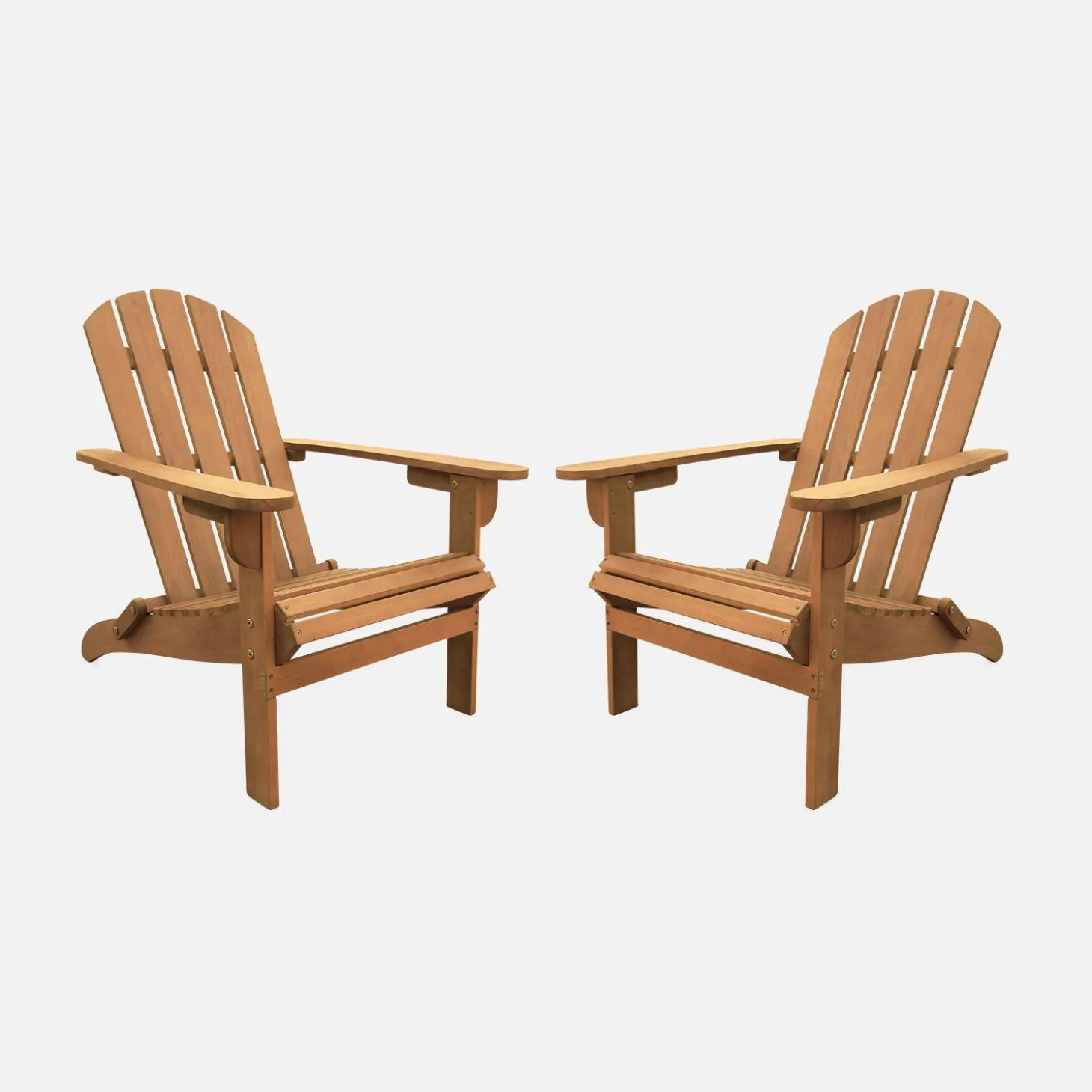 Sillón de jardín de madera, set de 2