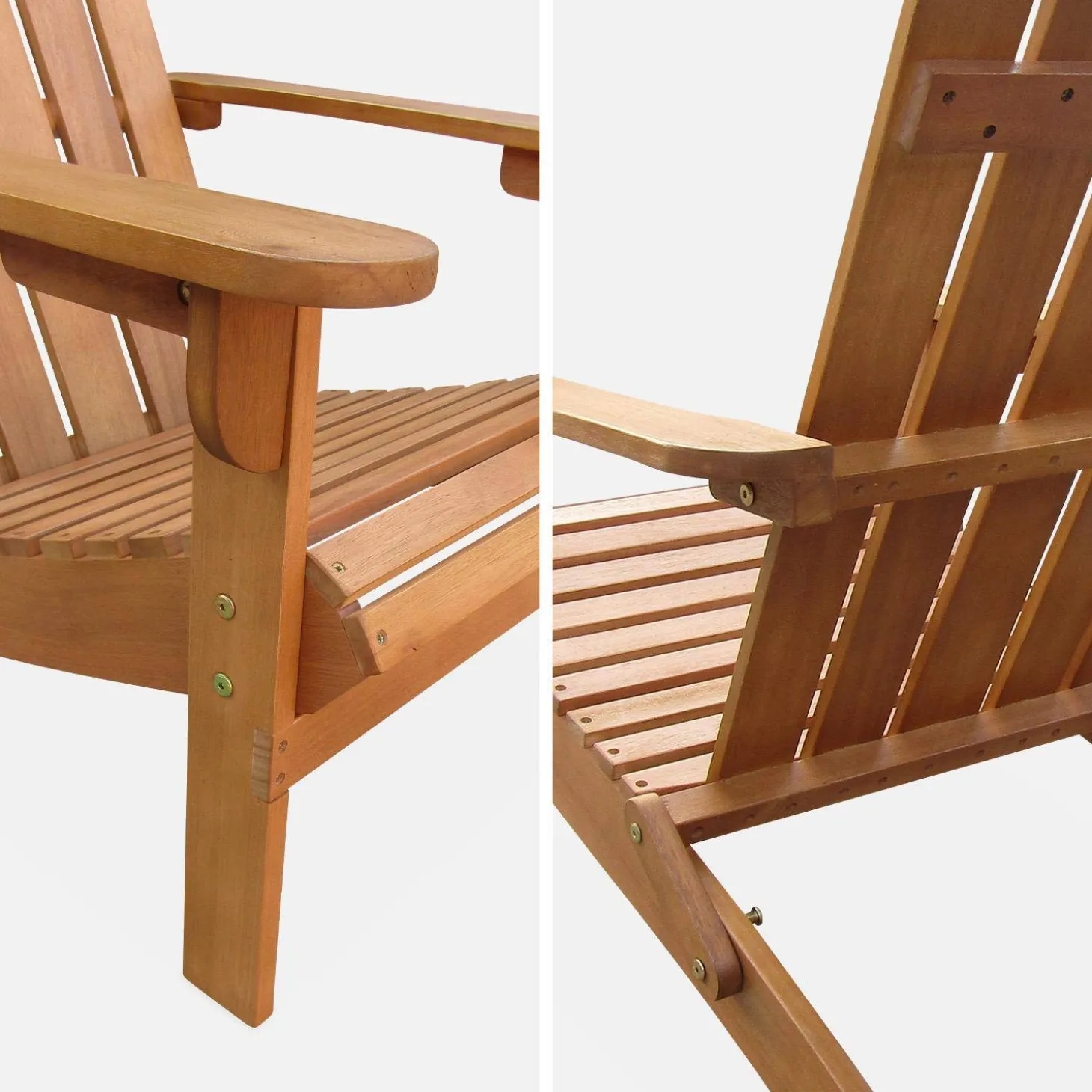 Sillón de jardín de madera, set de 2