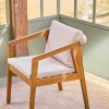 Sillón de jardín de madera de acacia con cuerdas, set de 2