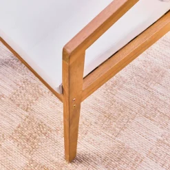 Sillón de jardín de madera de acacia con cuerdas, set de 2