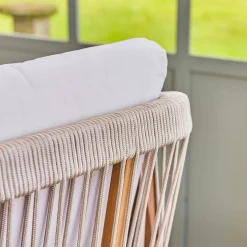 Sillón de jardín de madera de acacia con cuerdas, set de 2