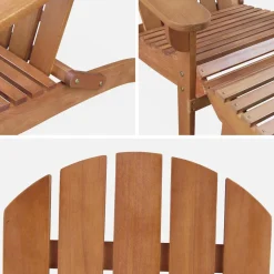 Sillón de jardín y mesa de centro con patas de madera