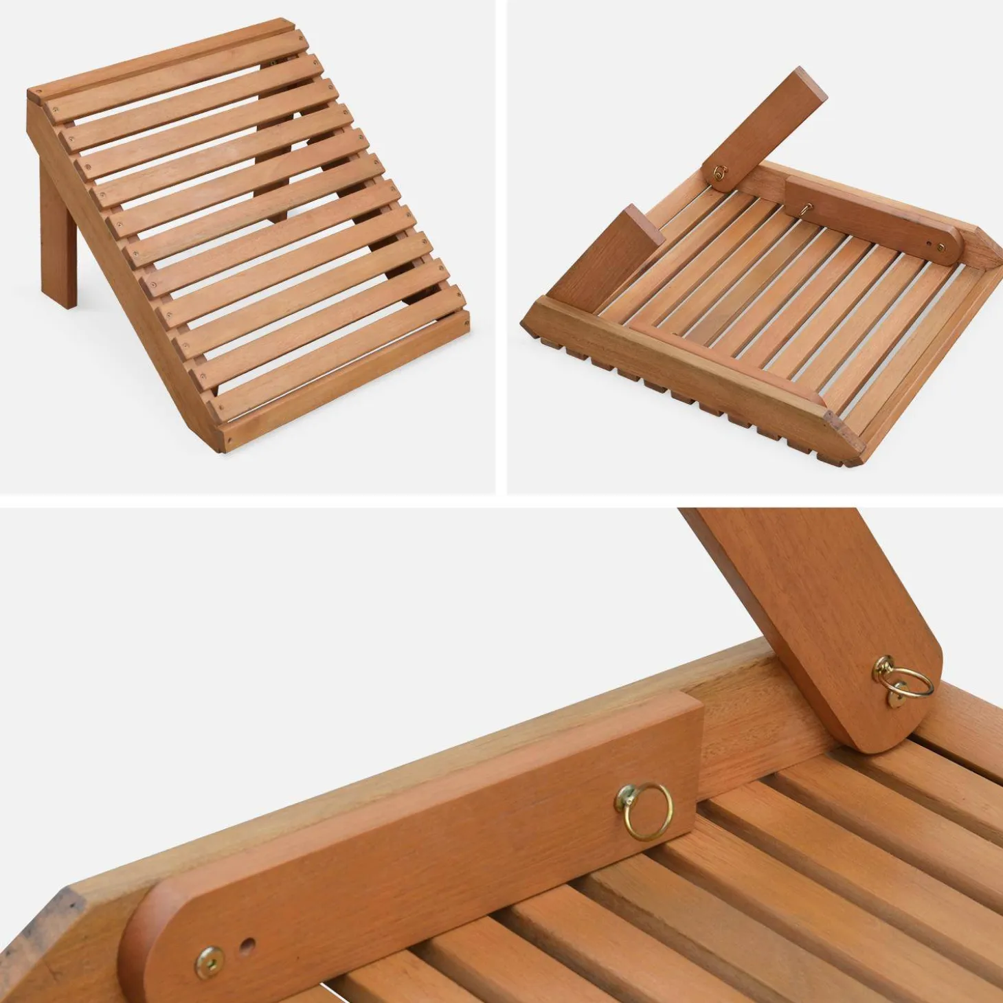 Sillón de jardín y mesa de centro con patas de madera