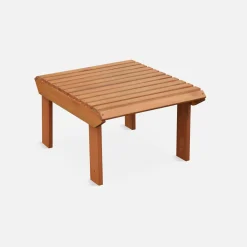 Sillón de jardín y mesa de centro con patas de madera