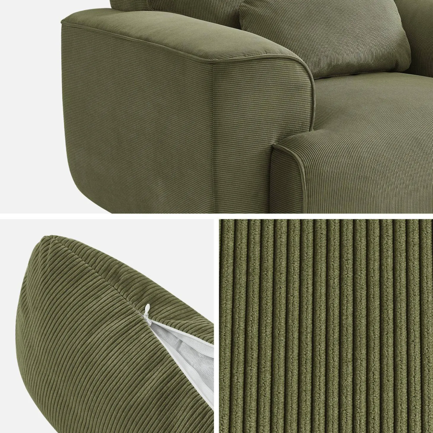 Sillón de pana con cojín