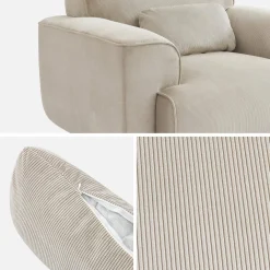 Sillón de pana con cojín