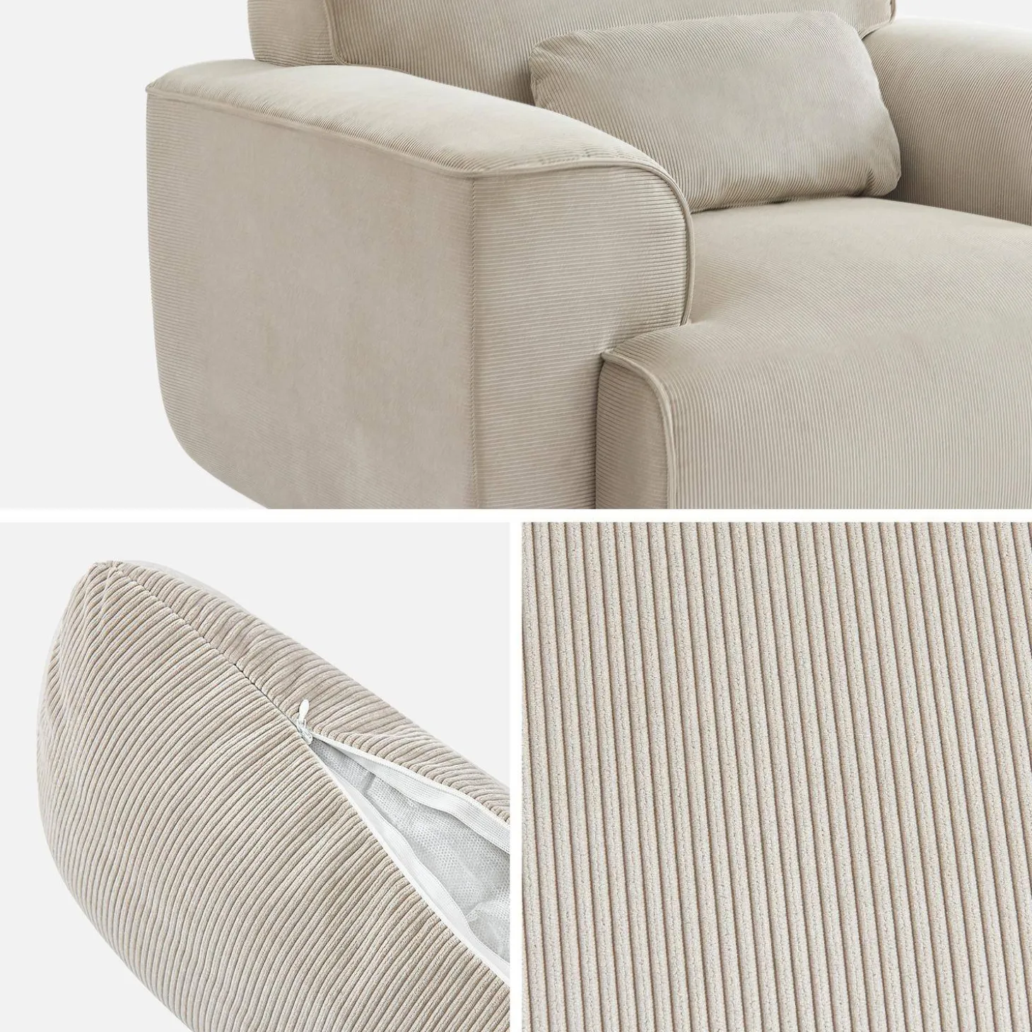 Sillón de pana con cojín