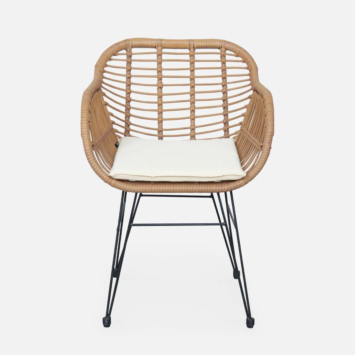 Sillón de resina de bambú y efecto metálico, set de 2
