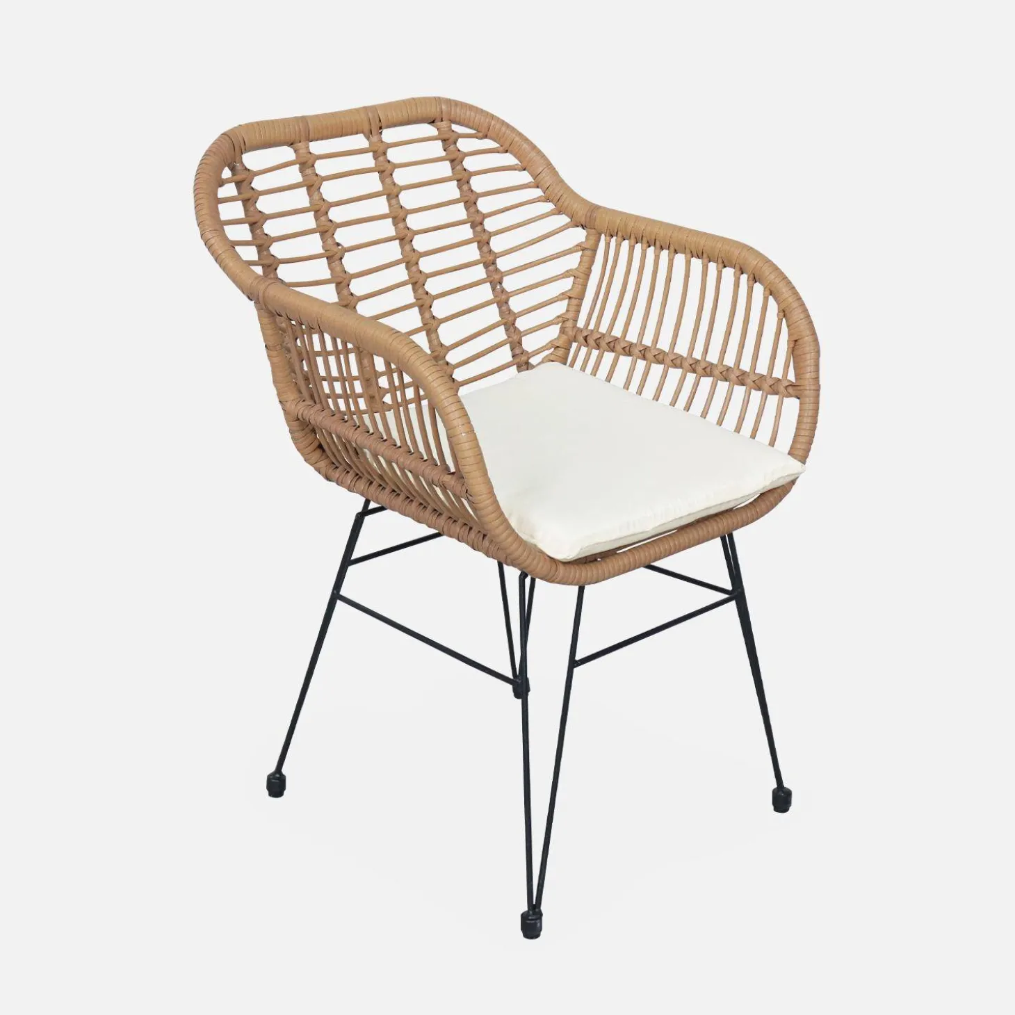 Sillón de resina de bambú y efecto metálico, set de 2