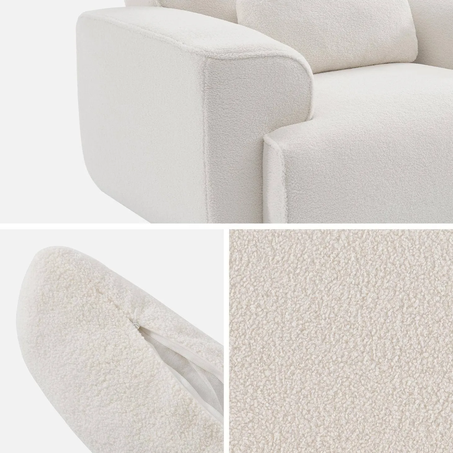 Sillón de tela borreguito con cojín incluido