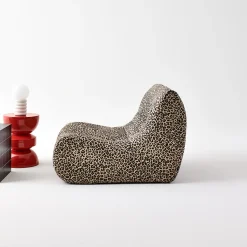 Sillón de tela leopardo
