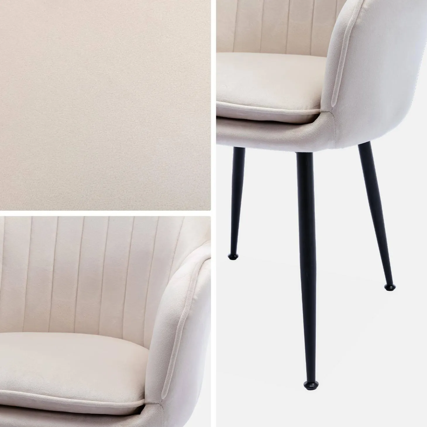 Sillón de terciopelo con patas de metal