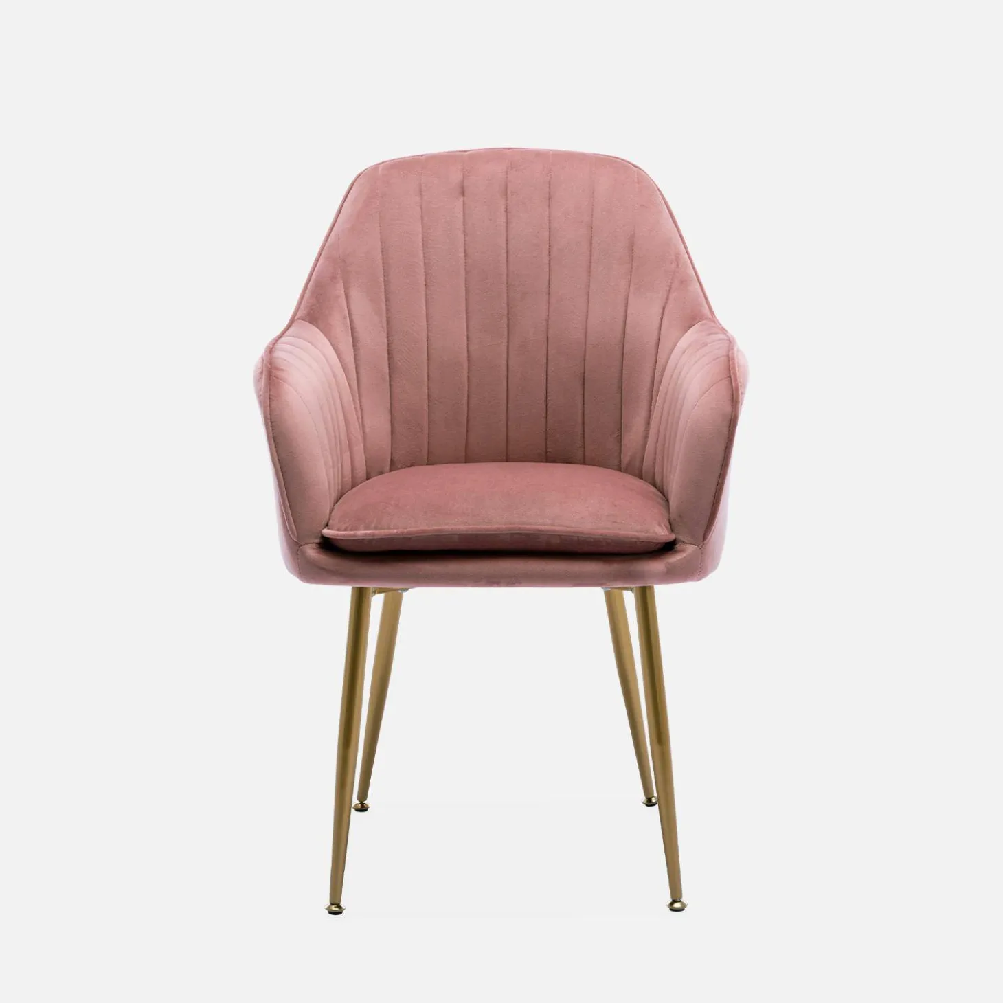 Sillón de terciopelo con patas de metal