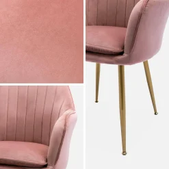 Sillón de terciopelo con patas de metal