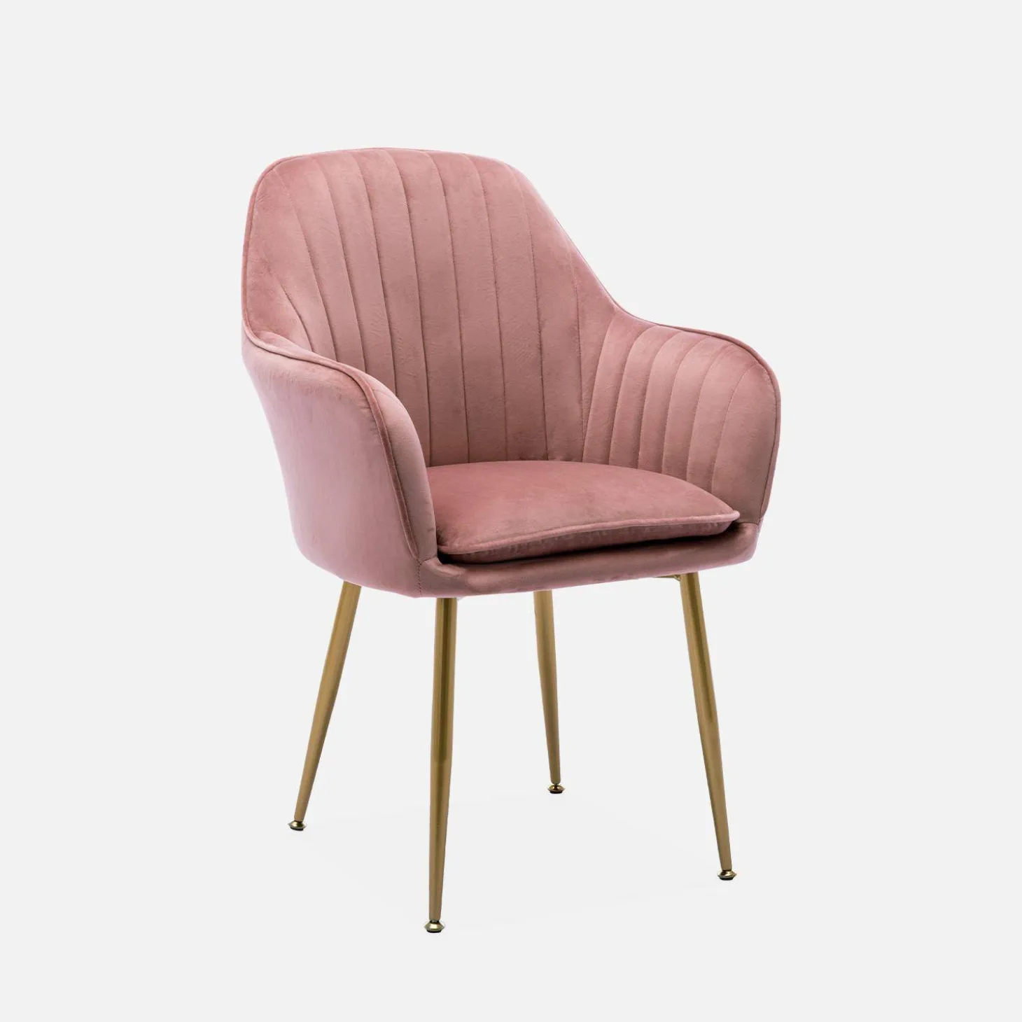 Sillón de terciopelo con patas de metal