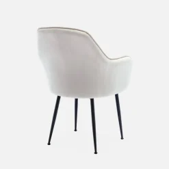 Sillón de terciopelo con patas de metal, set de 2