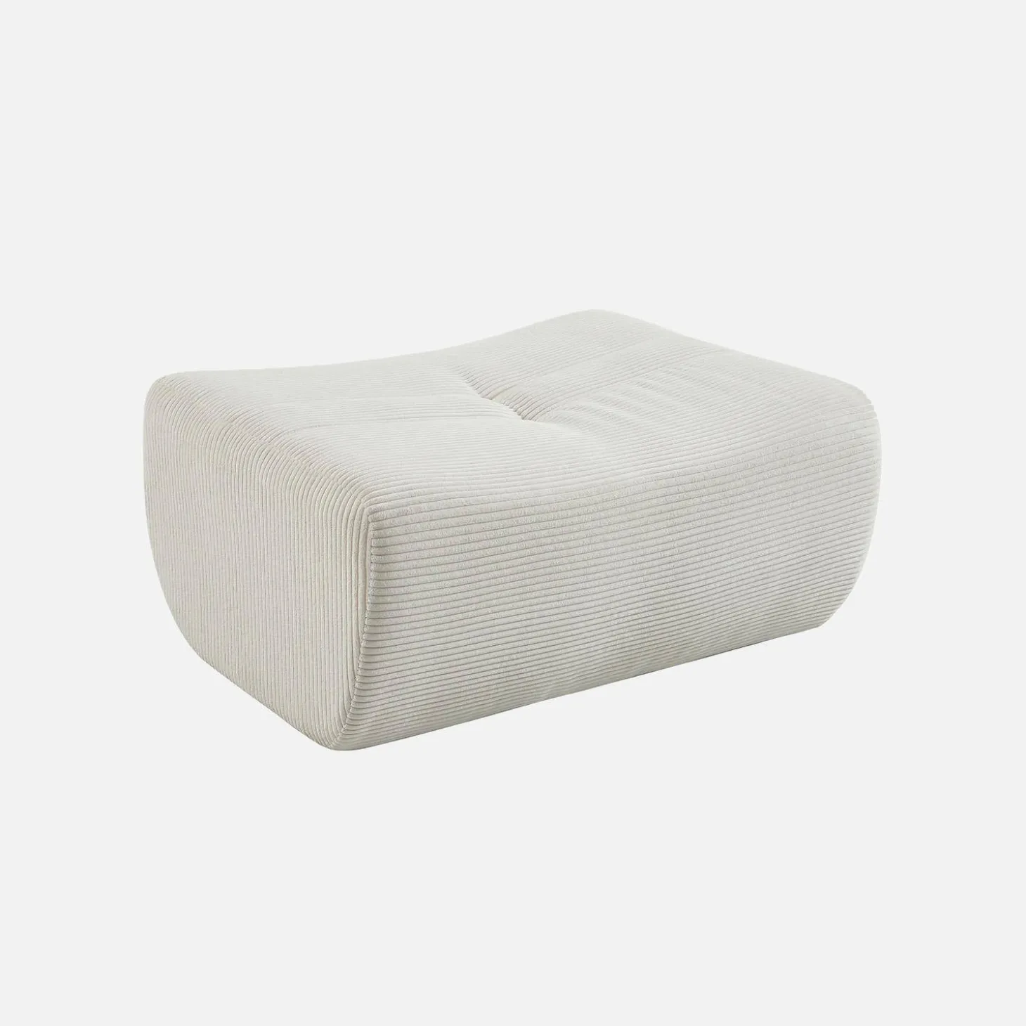 Sillón de terciopelo de pana fina con reposapiés