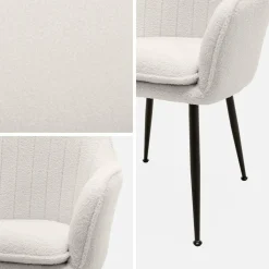 Sillón en borreguito con patas de metal