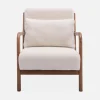 Sillón escandinavo de borreguito y madera de hevea