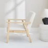 Sillón escandinavo de borreguito y madera de hevea