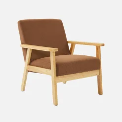 Sillón escandinavo de madera y pana