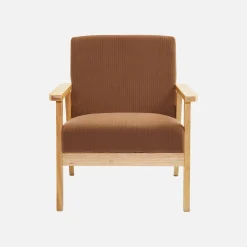 Sillón escandinavo de madera y pana