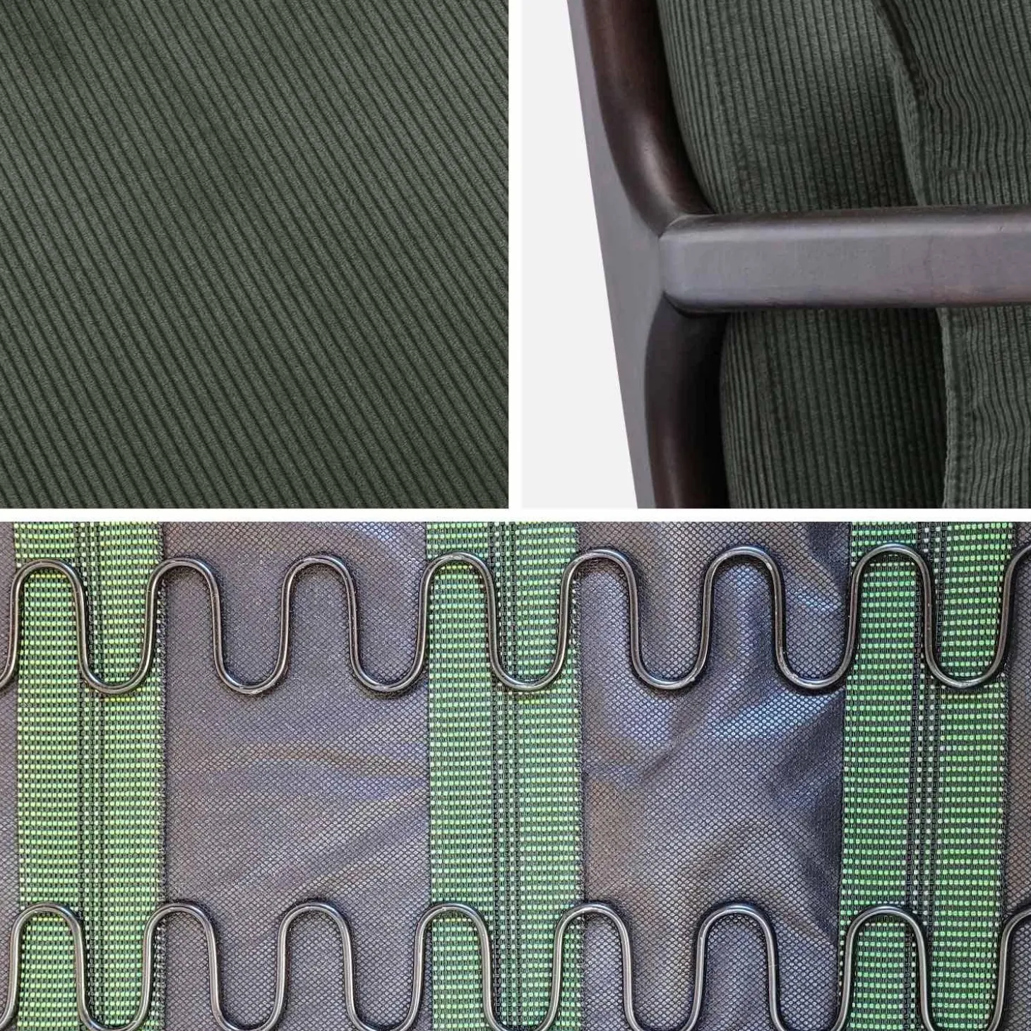 Sillón escandinavo de pana y madera de hevea