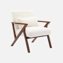 Sillón escandinavo, madera de hevea teñida en nogal