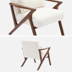 Sillón escandinavo, madera de hevea teñida en nogal