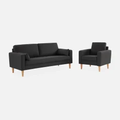 Sillón estilo escandinavo con patas de madera