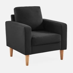 Sillón estilo escandinavo con patas de madera