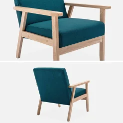 Sillón estilo escandinavo de madera y tela