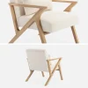 Sillón estilo escandinavo de madera de hevea borreguito