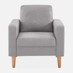Sillón estilo escandinavo con patas de madera