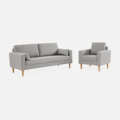 Sillón estilo escandinavo con patas de madera