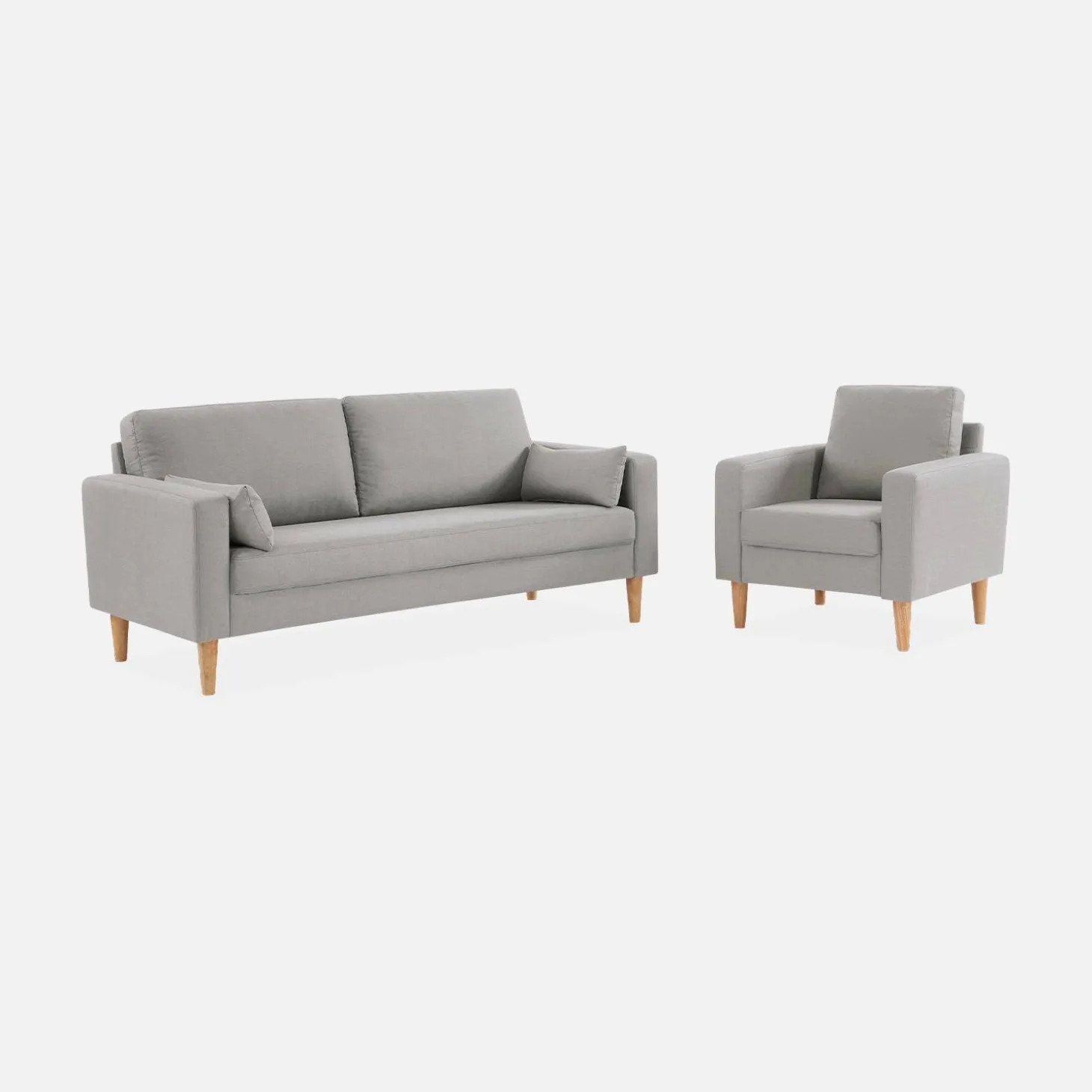 Sillón estilo escandinavo con patas de madera