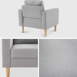 Sillón estilo escandinavo con patas de madera