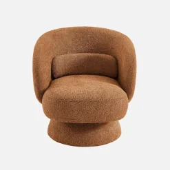 Sillón giratorio 360° en tela texturizada con cojín