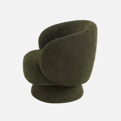 Sillón giratorio 360° en tela texturizada con cojín