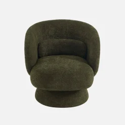 Sillón giratorio 360° en tela texturizada con cojín