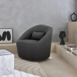 Sillón giratorio de tela 360º con cojín
