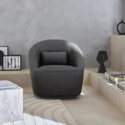 Sillón giratorio de tela 360º con cojín