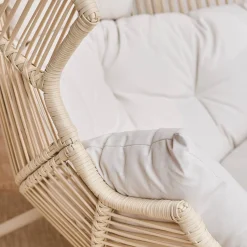 Sillón huevo de jardín de acero y resina