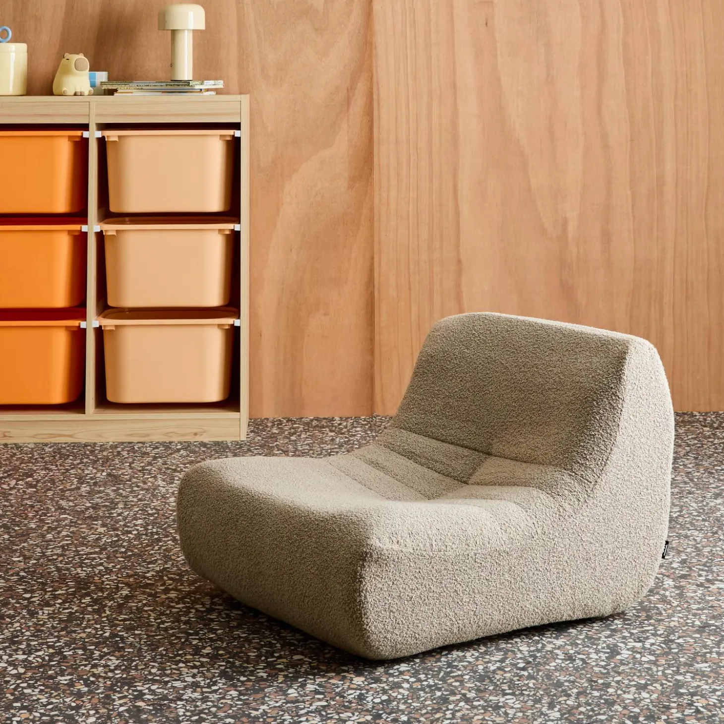 Sillón infantil de una plaza con tejido borreguito texturizado, 1 plaza