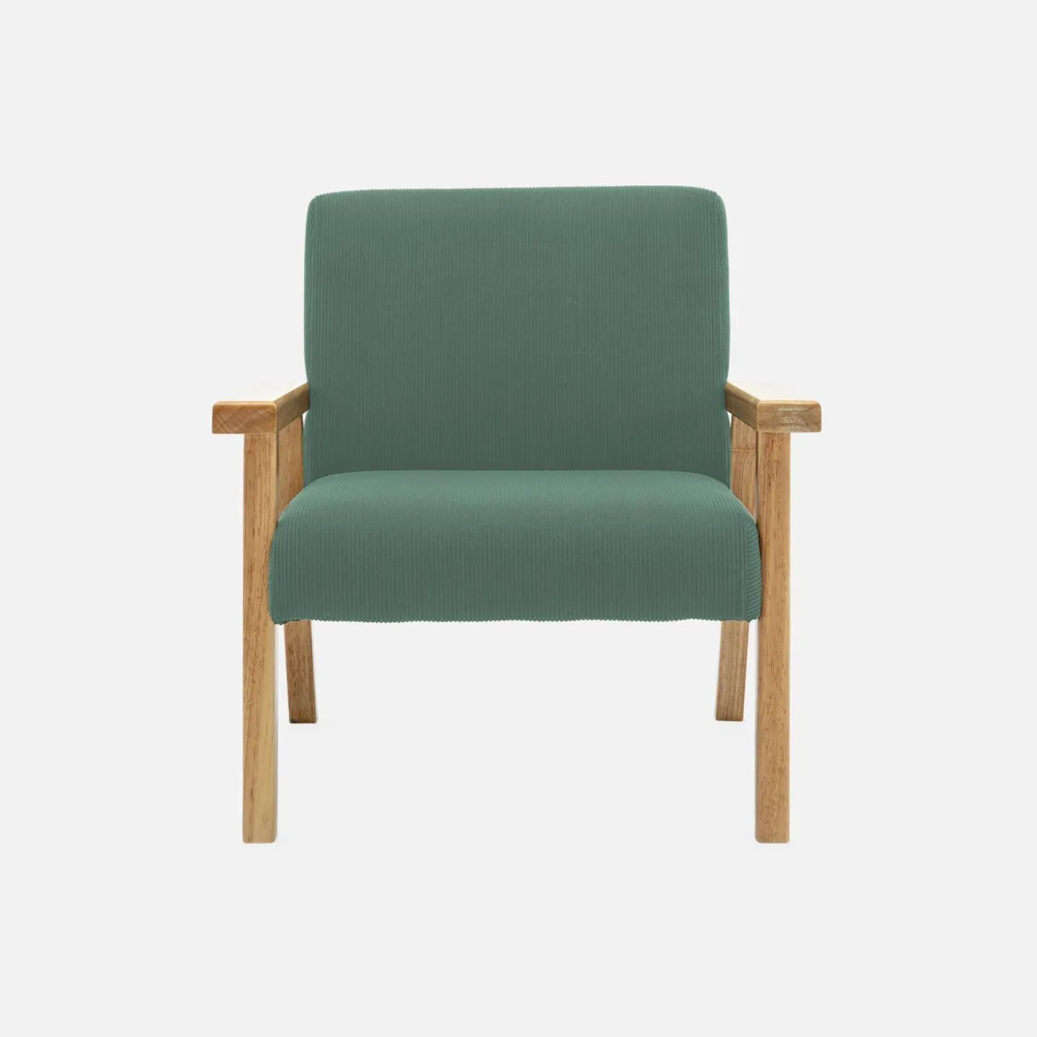 Sillón infantil escandinavo de pana y madera de caucho