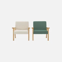 Sillón infantil escandinavo de pana y madera de caucho