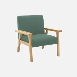 Sillón infantil escandinavo de pana y madera de caucho