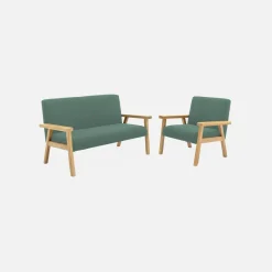 Sillón infantil escandinavo de pana y madera de caucho