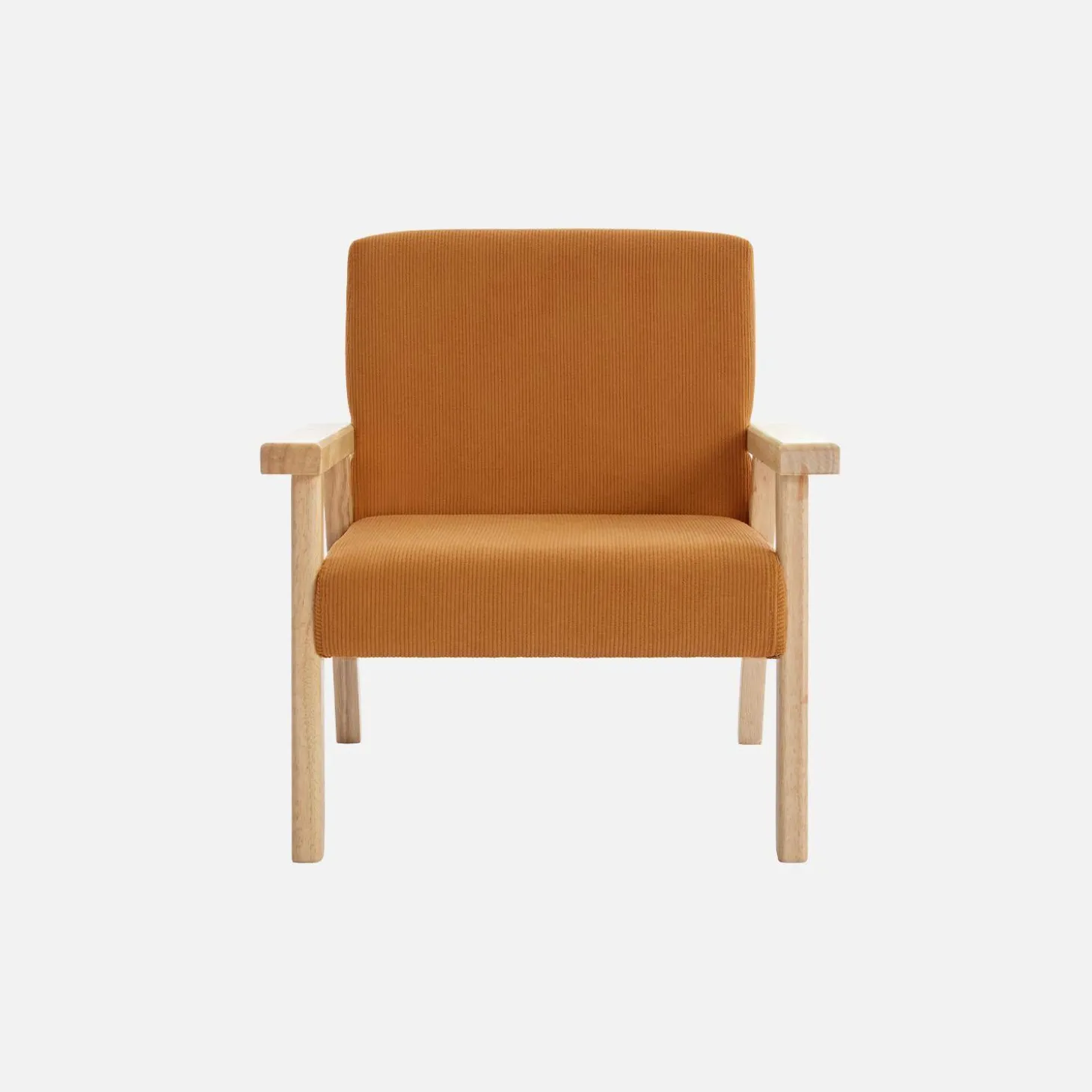 Sillón infantil escandinavo de pana y madera de caucho