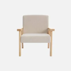 Sillón infantil escandinavo de pana y madera de caucho
